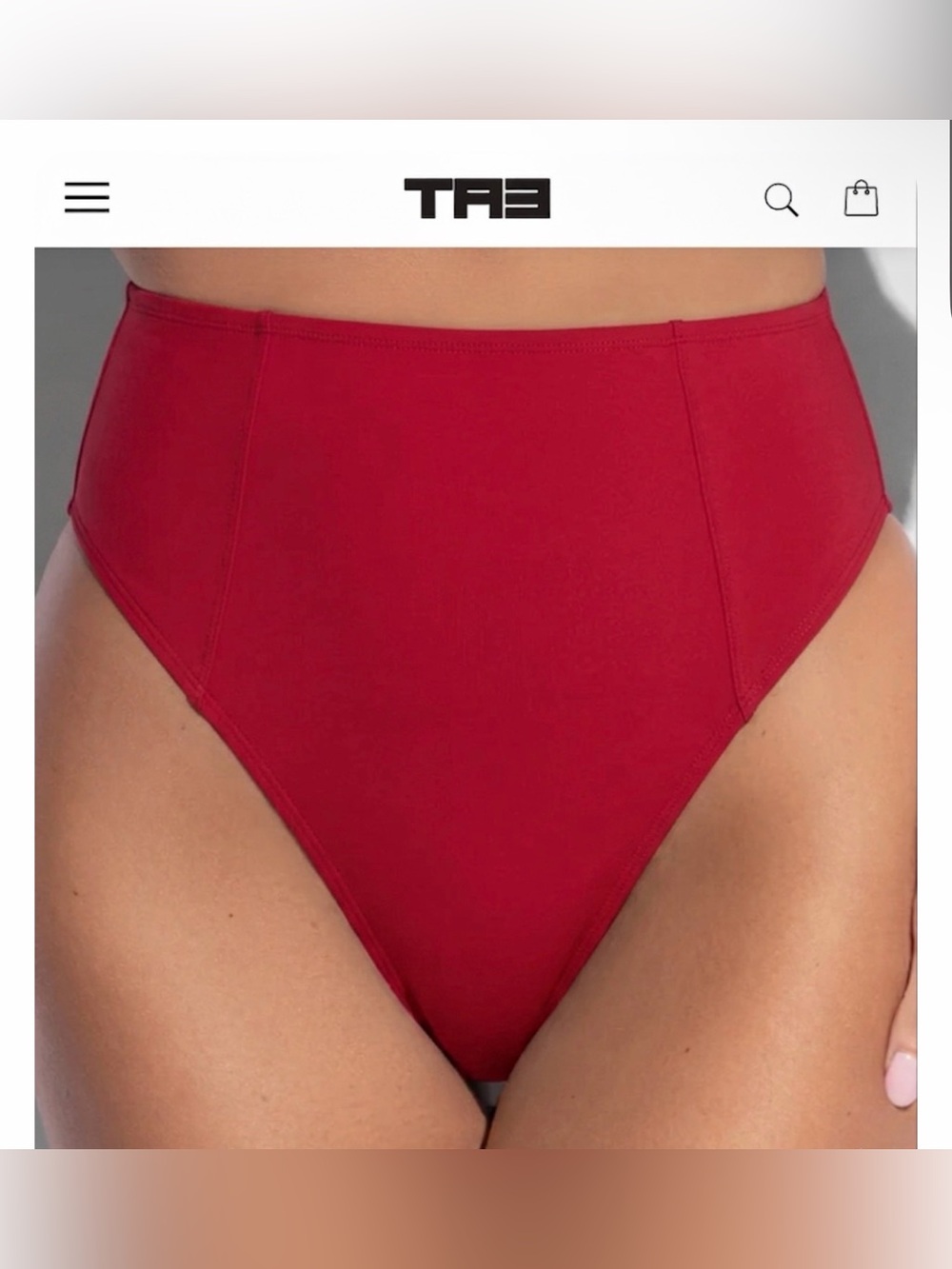 NWT TA3 High Cut Smoothing Red Bikini Bottom Size 2X